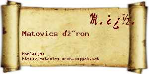 Matovics Áron névjegykártya